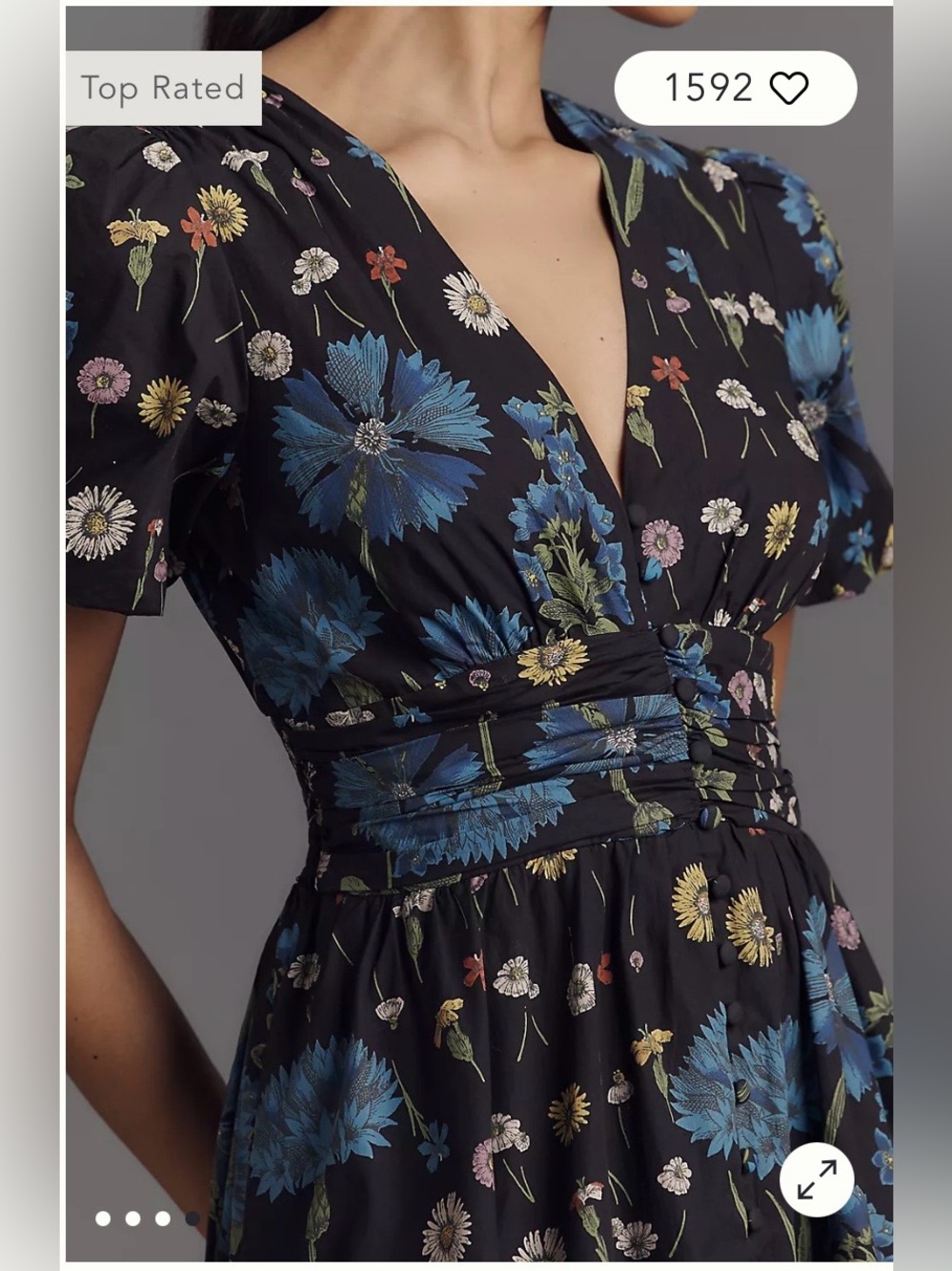 NWT Size XXSP- The Katerina Button-Front Cotton Midi Dress (US$ 178) - Picture 3 of 16